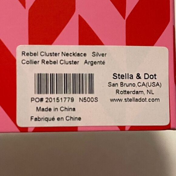 Stella & Dot NEW in box Rebel Cluster Layer Necklace, Silver, Retailed for $79 - Picture 6 of 6